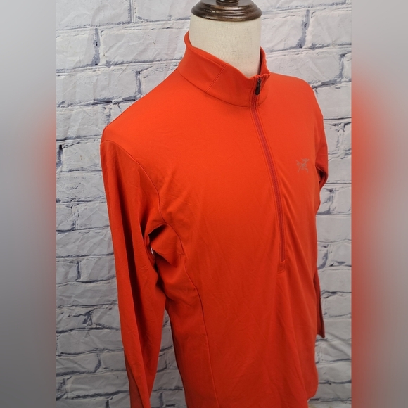 Arteryx Men's Half Zip Jacket 'Delta LT Zip' Orange Windbreaker Size Large - Picture 3 of 13